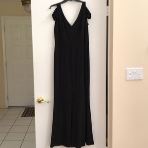 Calvin Klein jersey cold shoulder gown